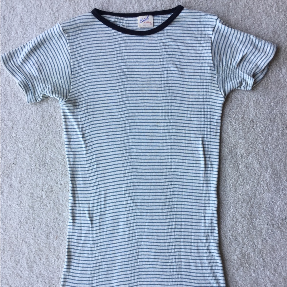 Edith A Miller Short Sleeve Striped Dress